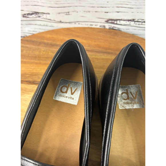 Women's Dolce Vita Black Loafers with Silver Hardware Size 7 - Picture 5 of 7